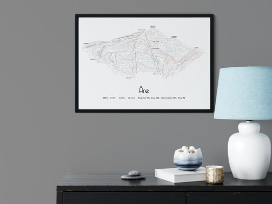 åre are sweden mountain artwork black