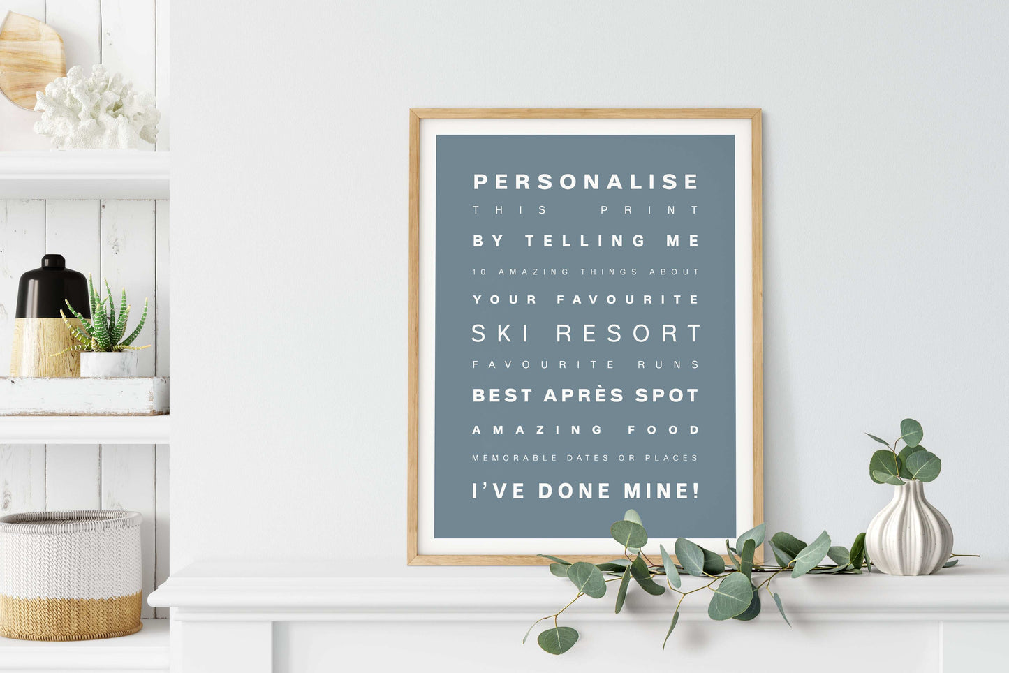Personalised Ski Snowboarding Poster Print
