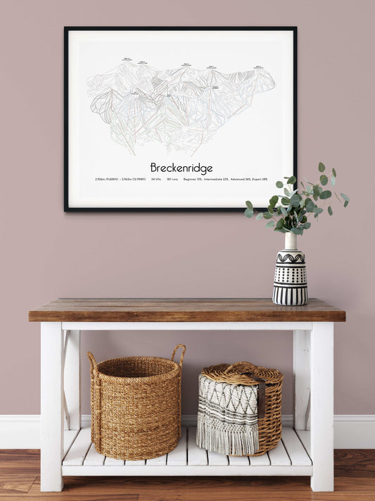 breckenridge mountain artwork pink