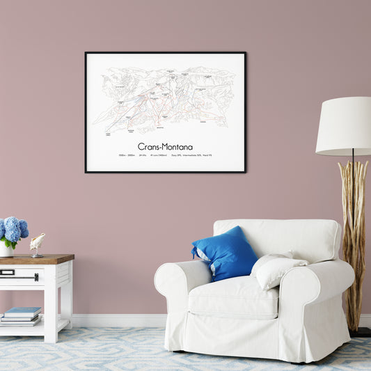 crans montana mountain artwork chair