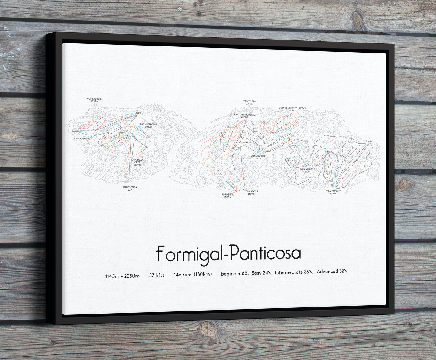formigal panticosa mountain artwork wooden wall
