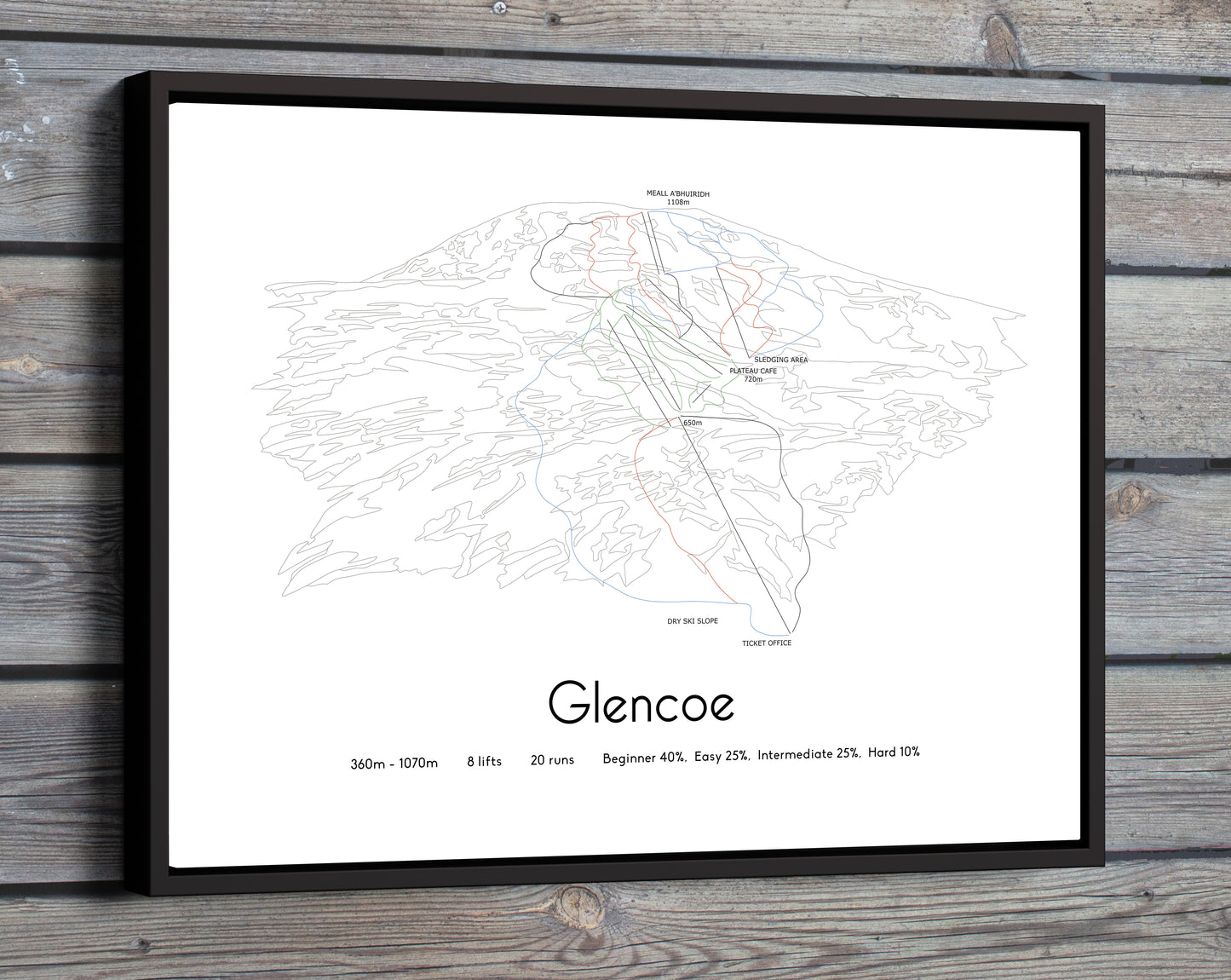 glencoe scotland mountain artwork wooden wall