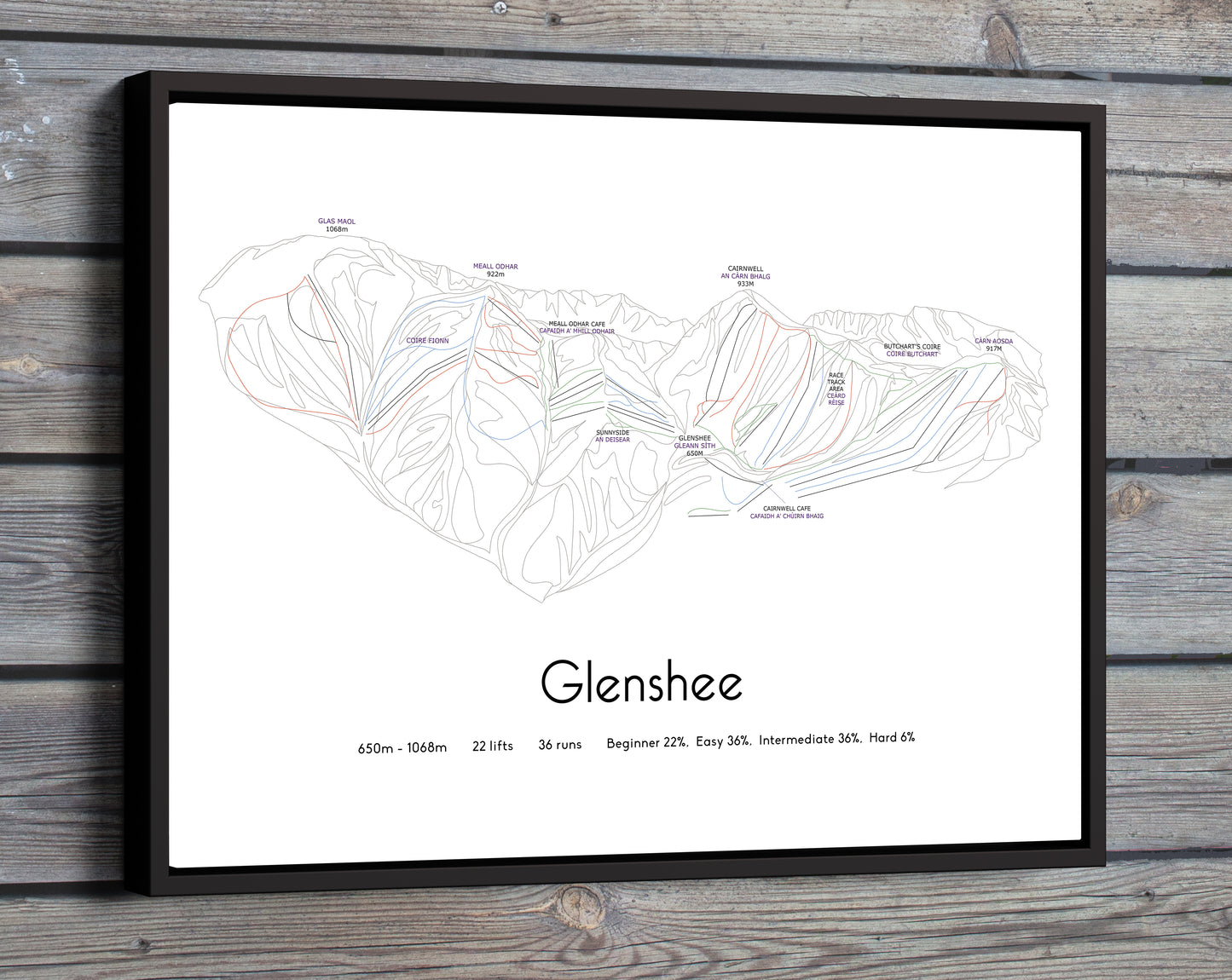 glenshee scotland mountain artwork wooden wall