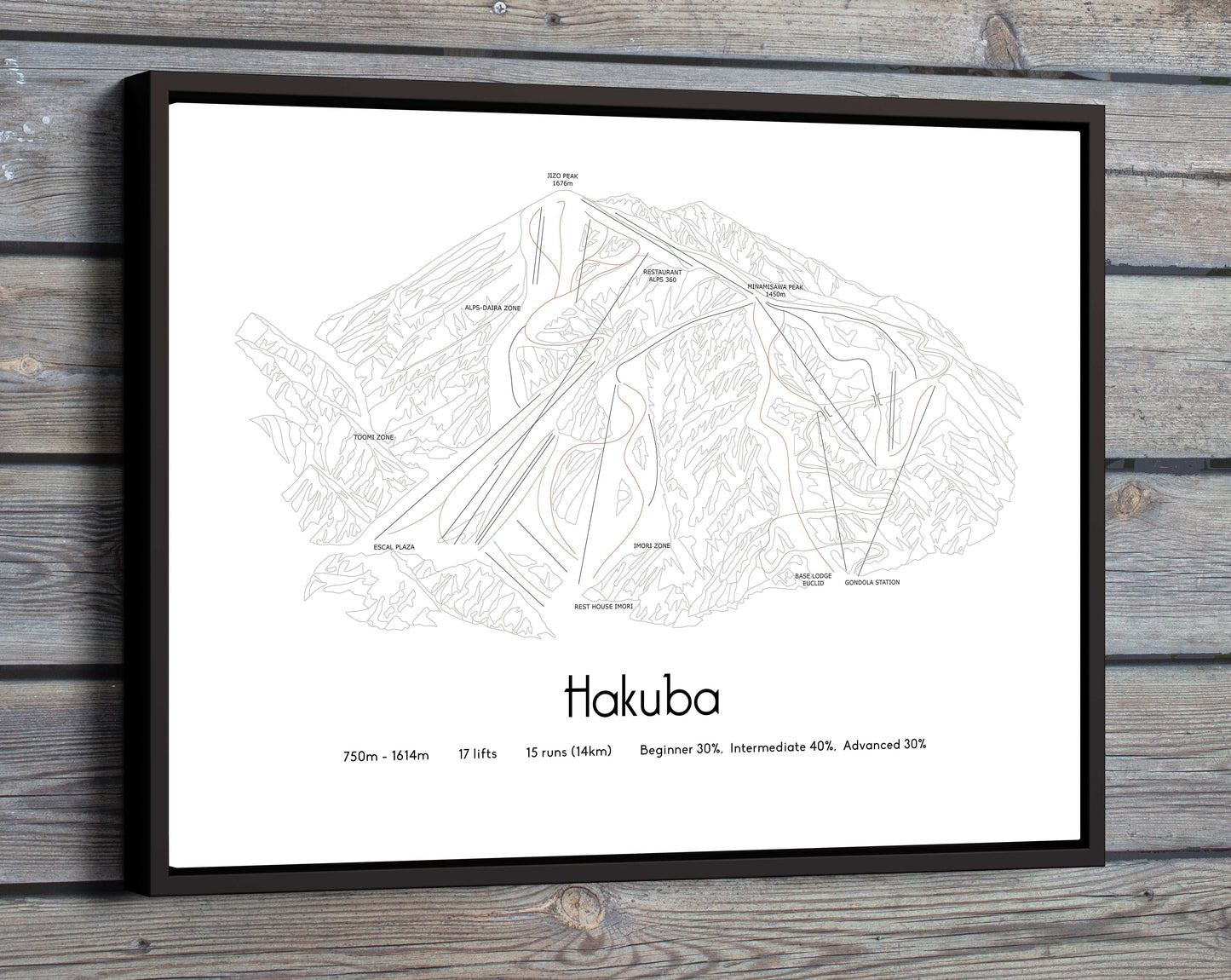 hakuba mountain artwork wood
