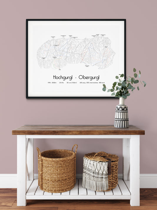 hochgurgl obergurgl mountain artwork pink