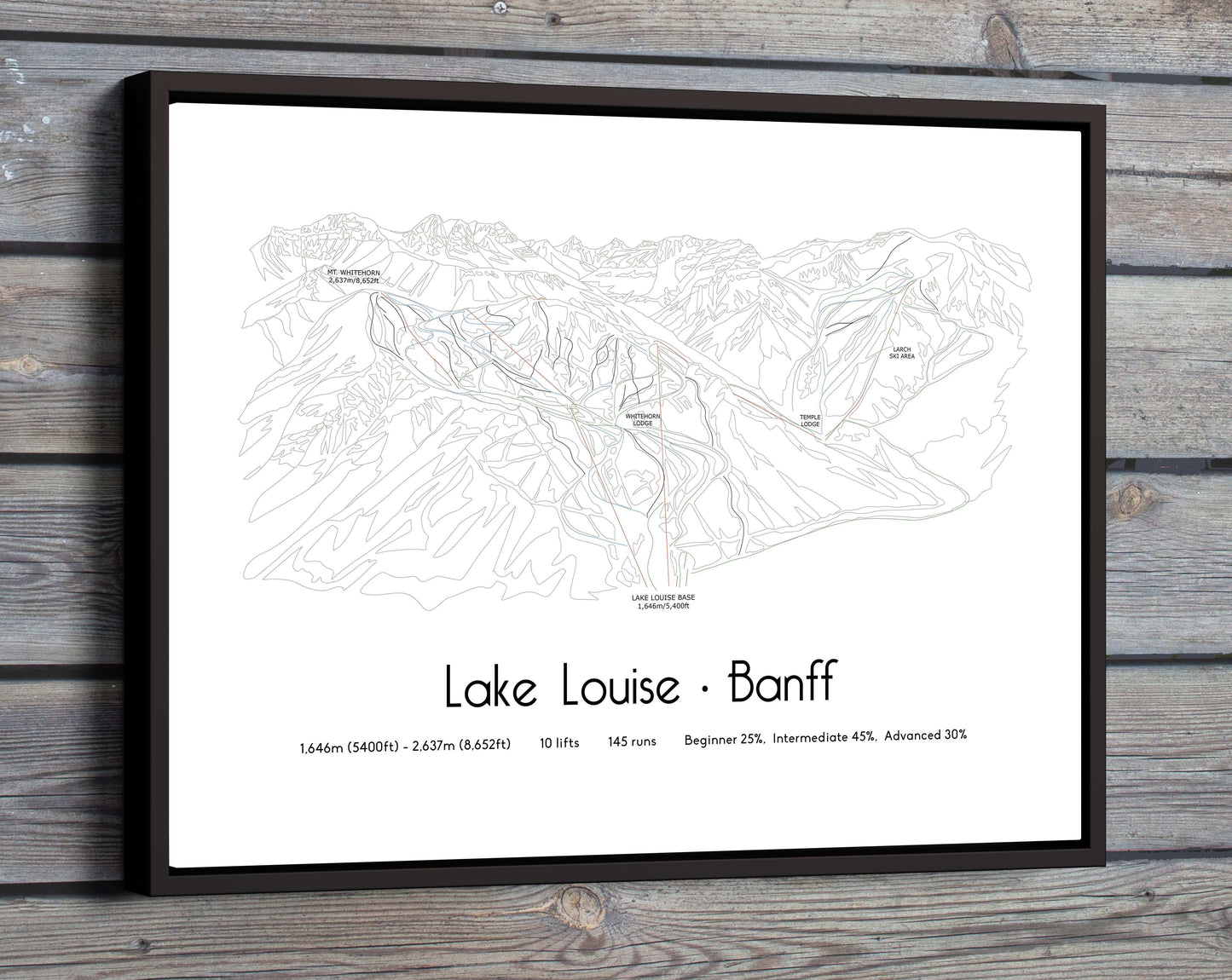 lake louise mountain artwork wooden