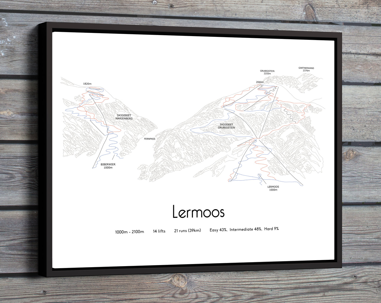 lermoos biberwier mountain artwork wood