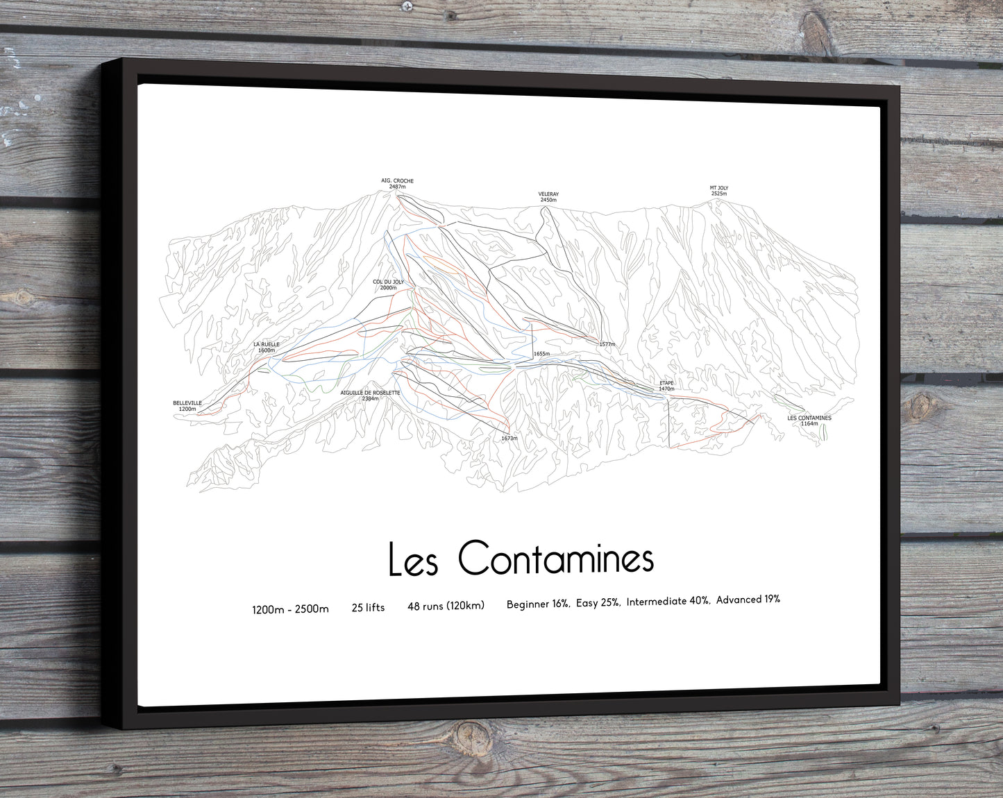 les contamines mountain artwork wood