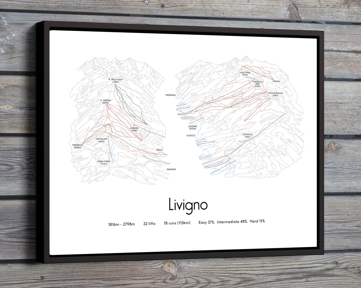 livigno mountain artwork wood