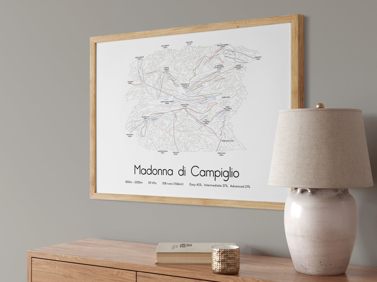 madonna di campiglio mountain artwork angled