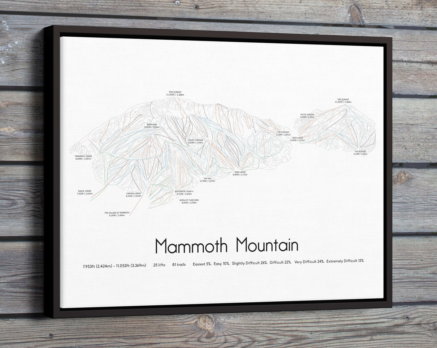 mammoth mountain artwork wood