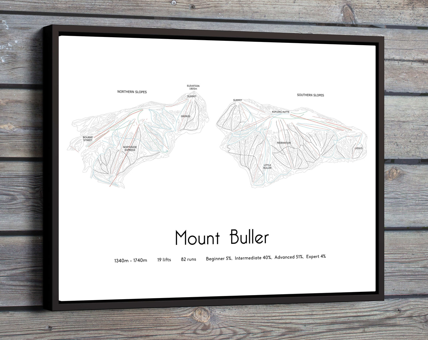 mount buller mountain artwork wood