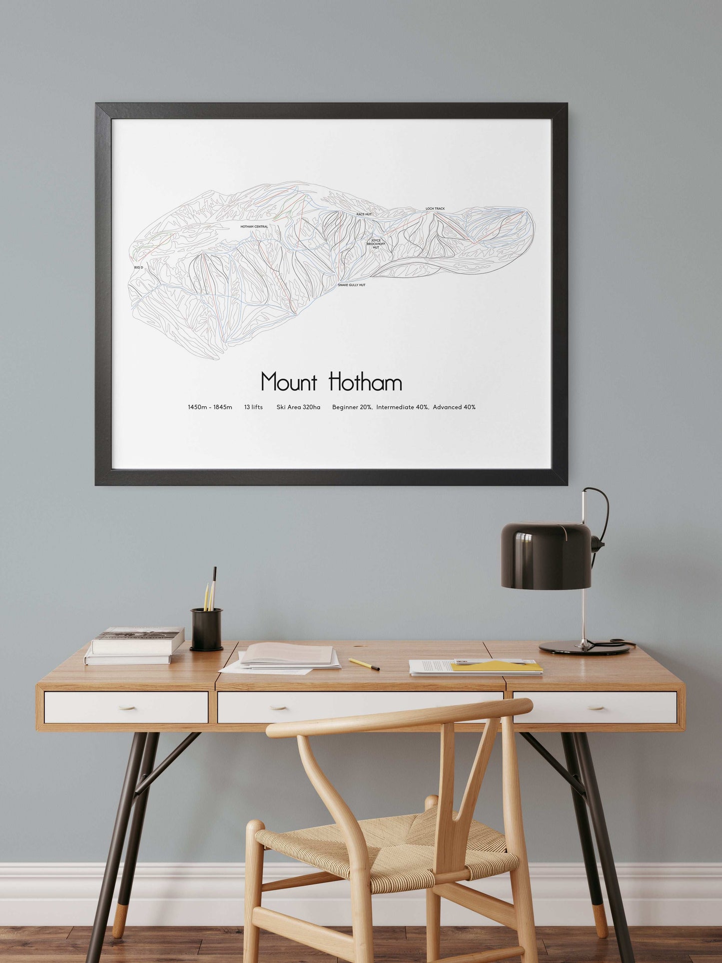 mount hotham mountain artwork desk