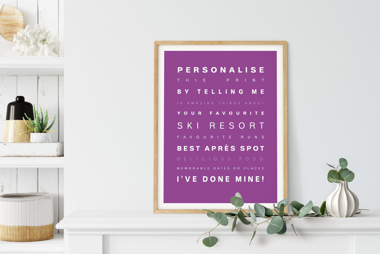 Personalised Ski Snowboarding Poster Print