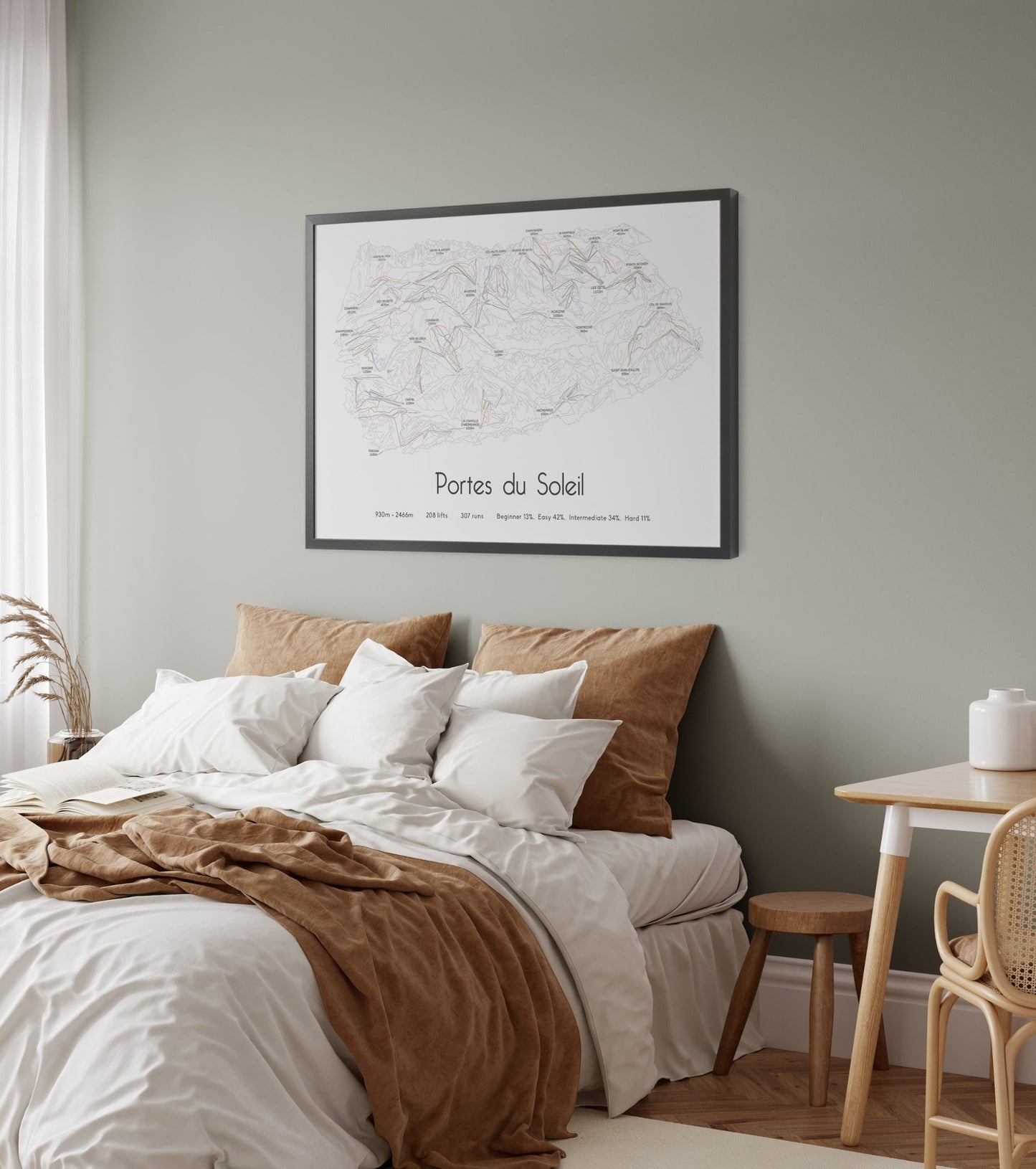 portes du soleil mountain artwork bedroom