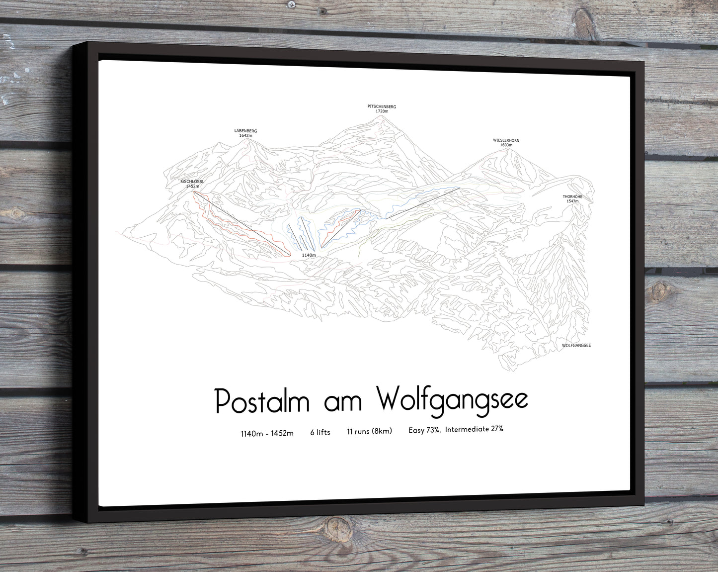 postalm am wolfgangsee mountain artwork wood