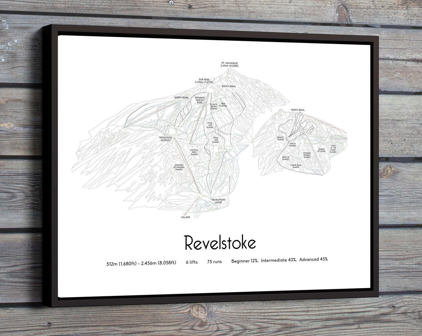 revelstoke mountain artwork wood