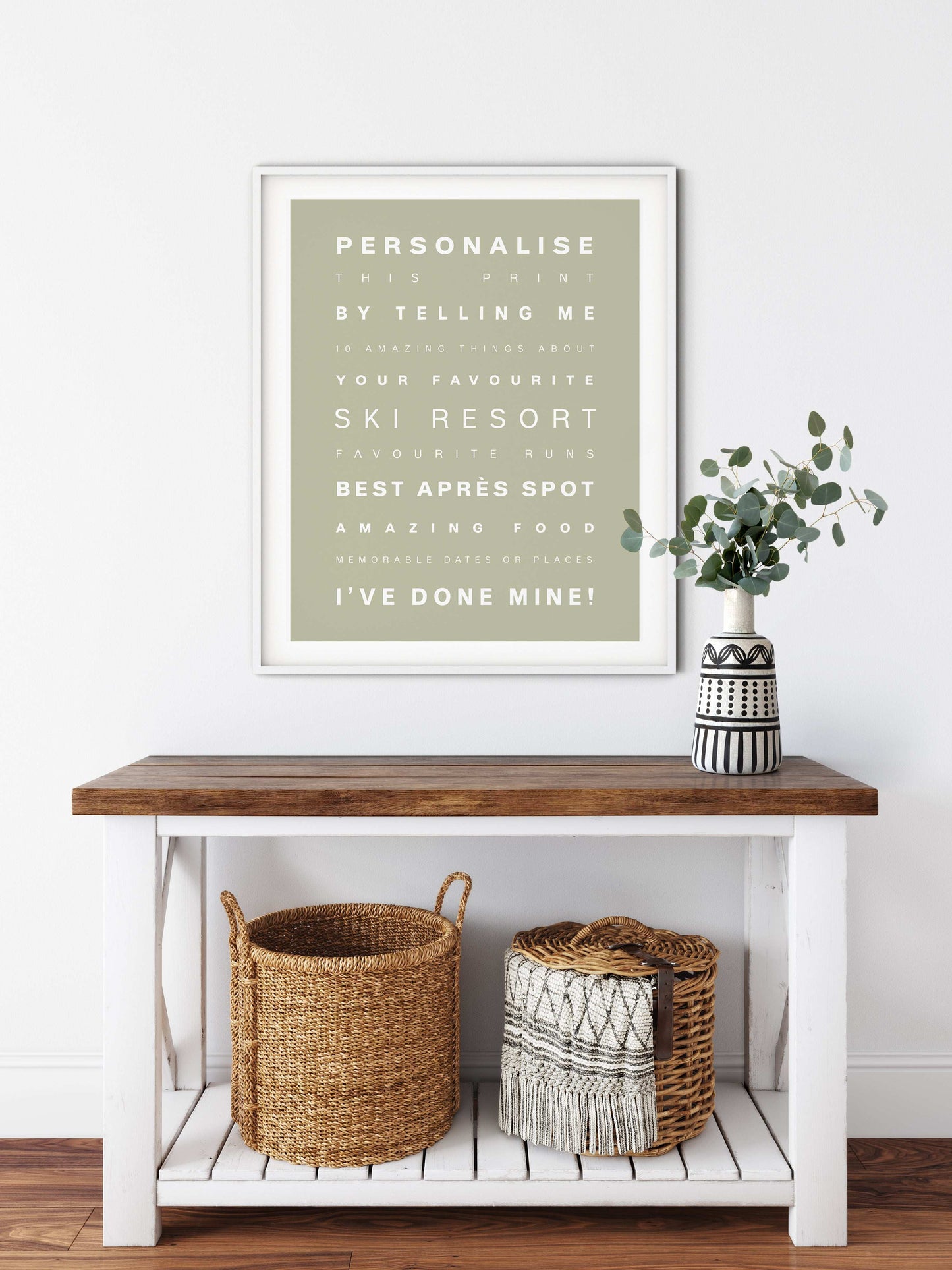 Personalised Ski Snowboarding Poster Print