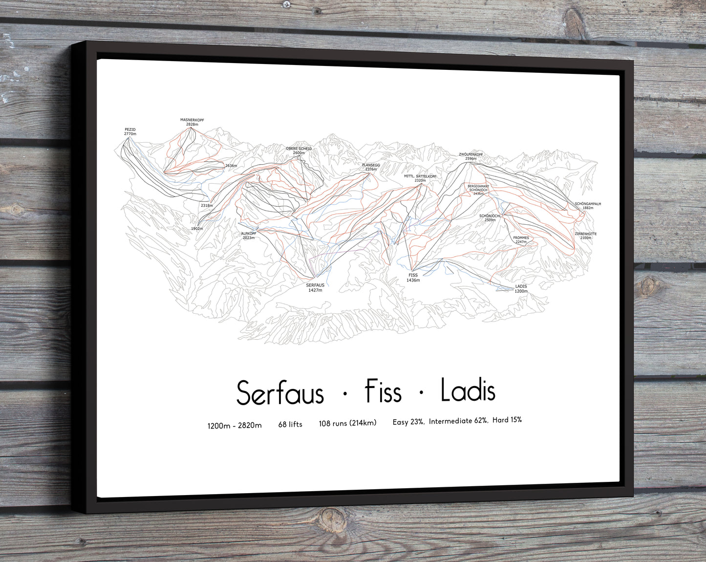 serfaus fiss ladis mountain artwork wood