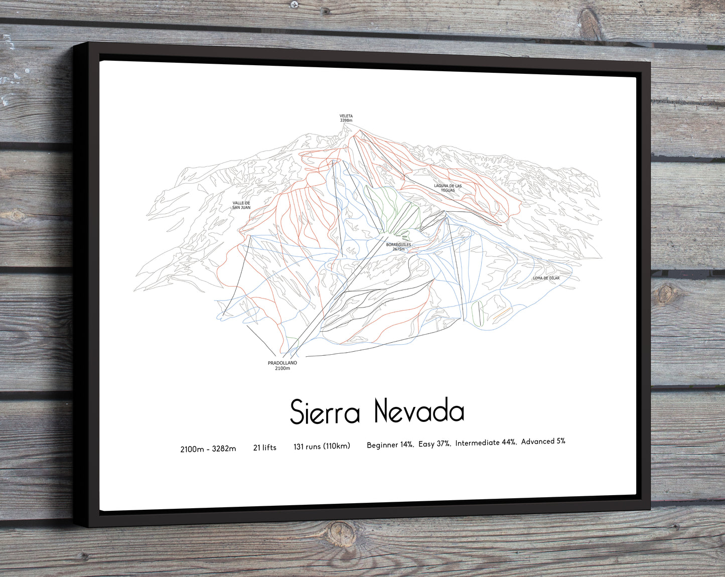 sierra nevada mountain artwork wooden