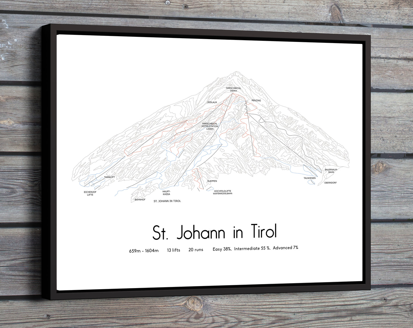 st johann in tirol mountain artwork wood