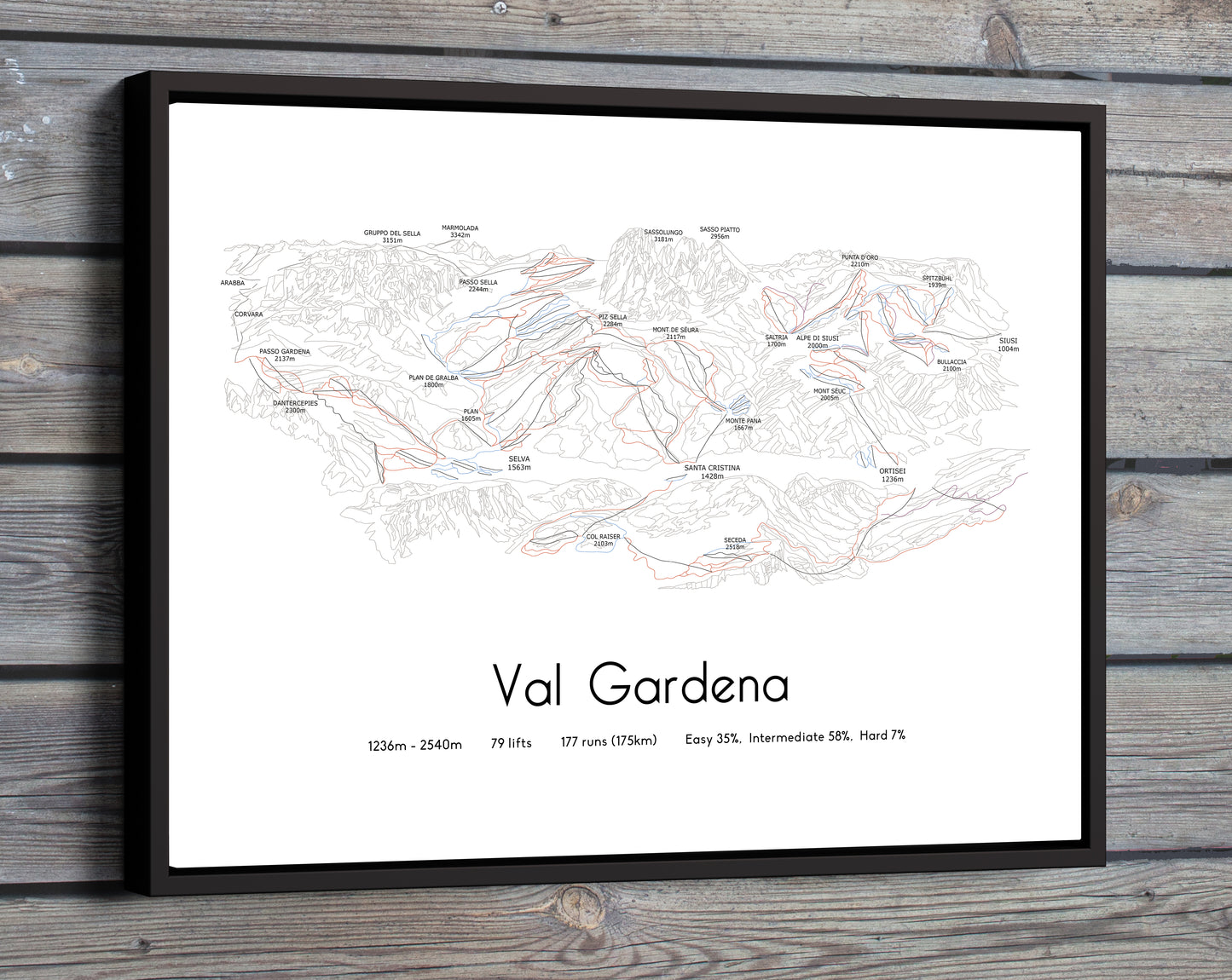 val gardena mountain artwork wood