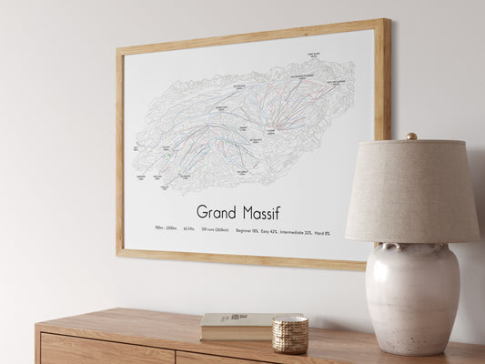 Grand Massif ski art print angled