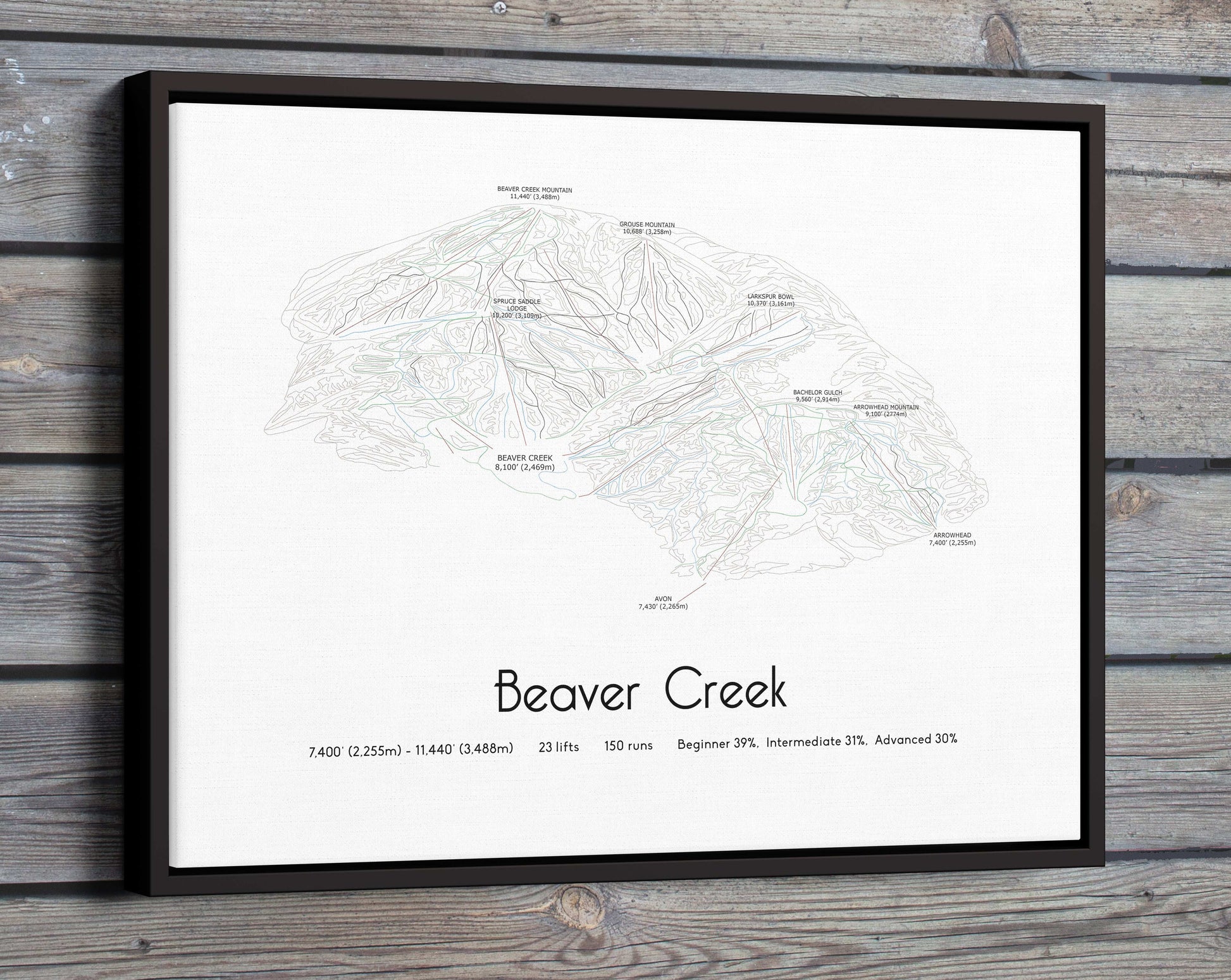 beaver creek mountain artwork wooden wall