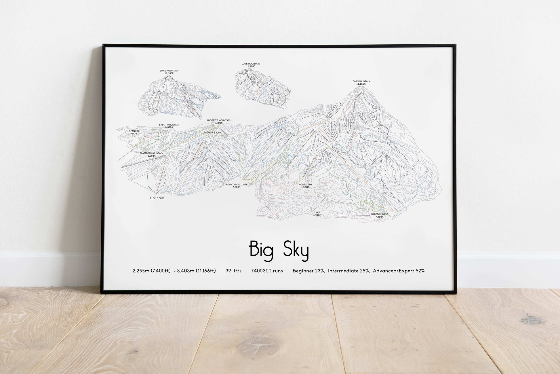 big sky montana mountain artwork black frame