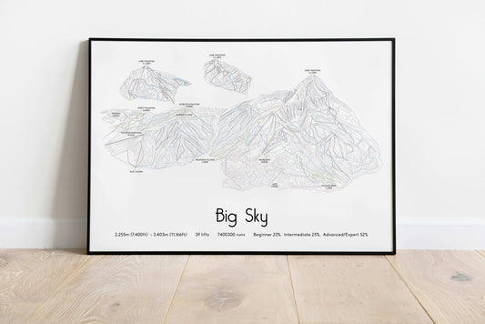 big sky montana mountain artwork black frame