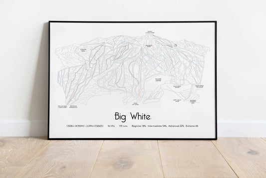 big white mountain artwork black frame
