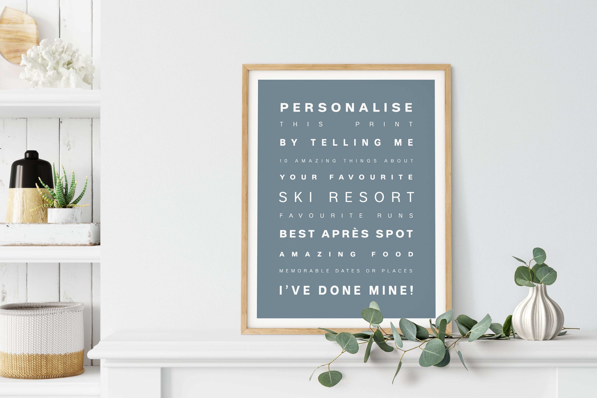 Personalised Ski Snowboarding Poster Print
