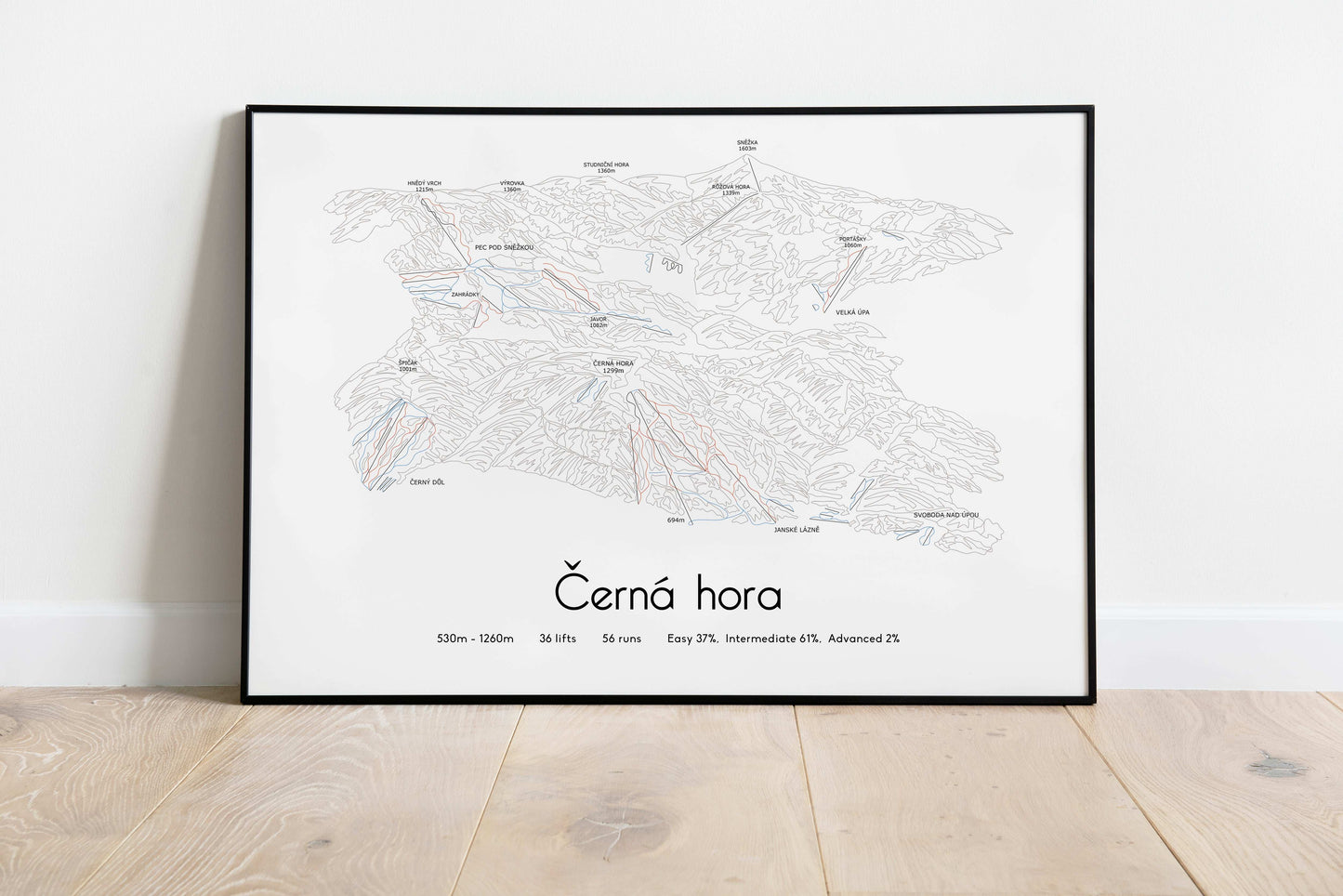 Černá hora | Cerna hora - Janské Lázně | Janske Lazne mountain artwork black frame