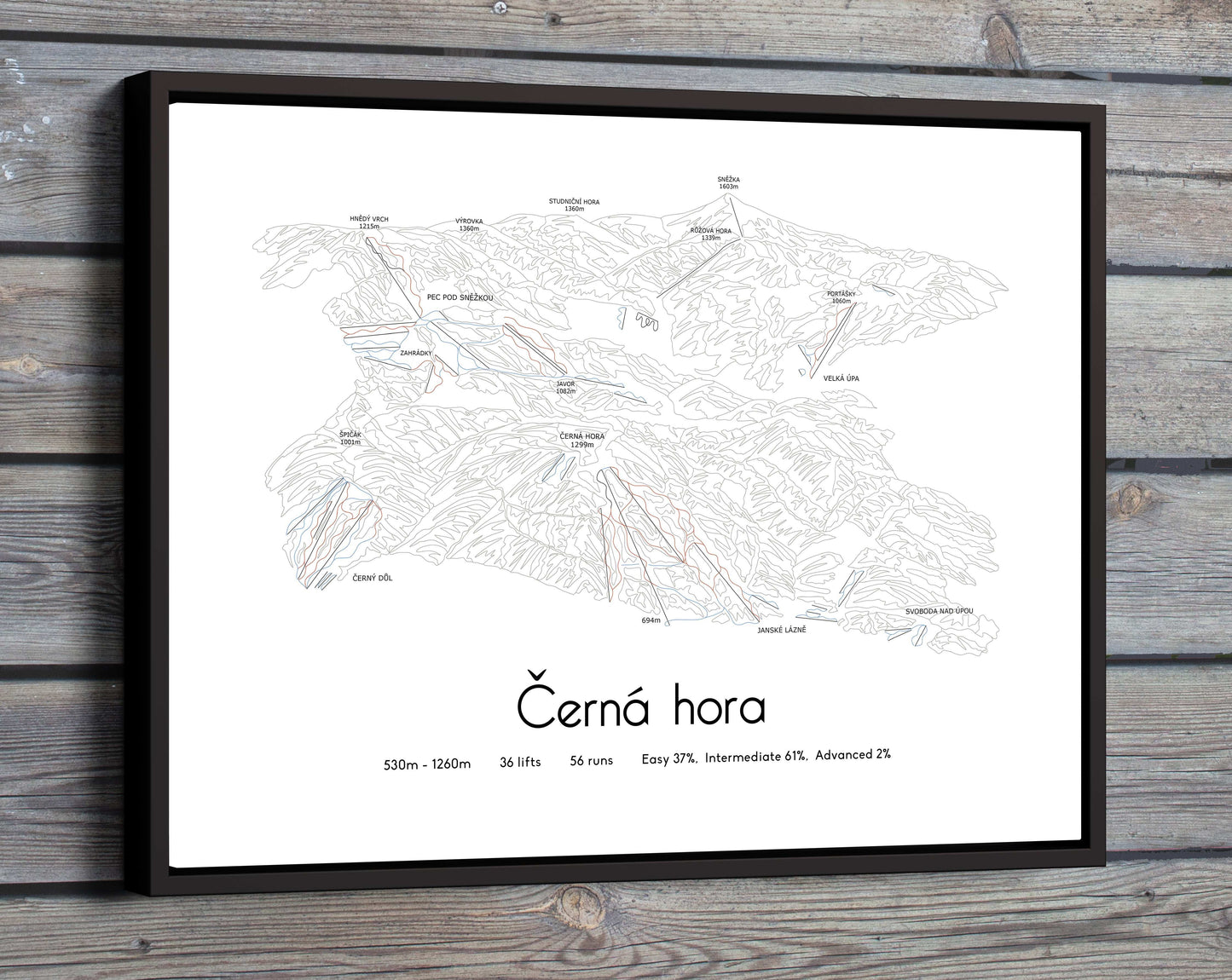 Černá hora | Cerna hora - Janské Lázně | Janske Lazne mountain artwork wooden wall