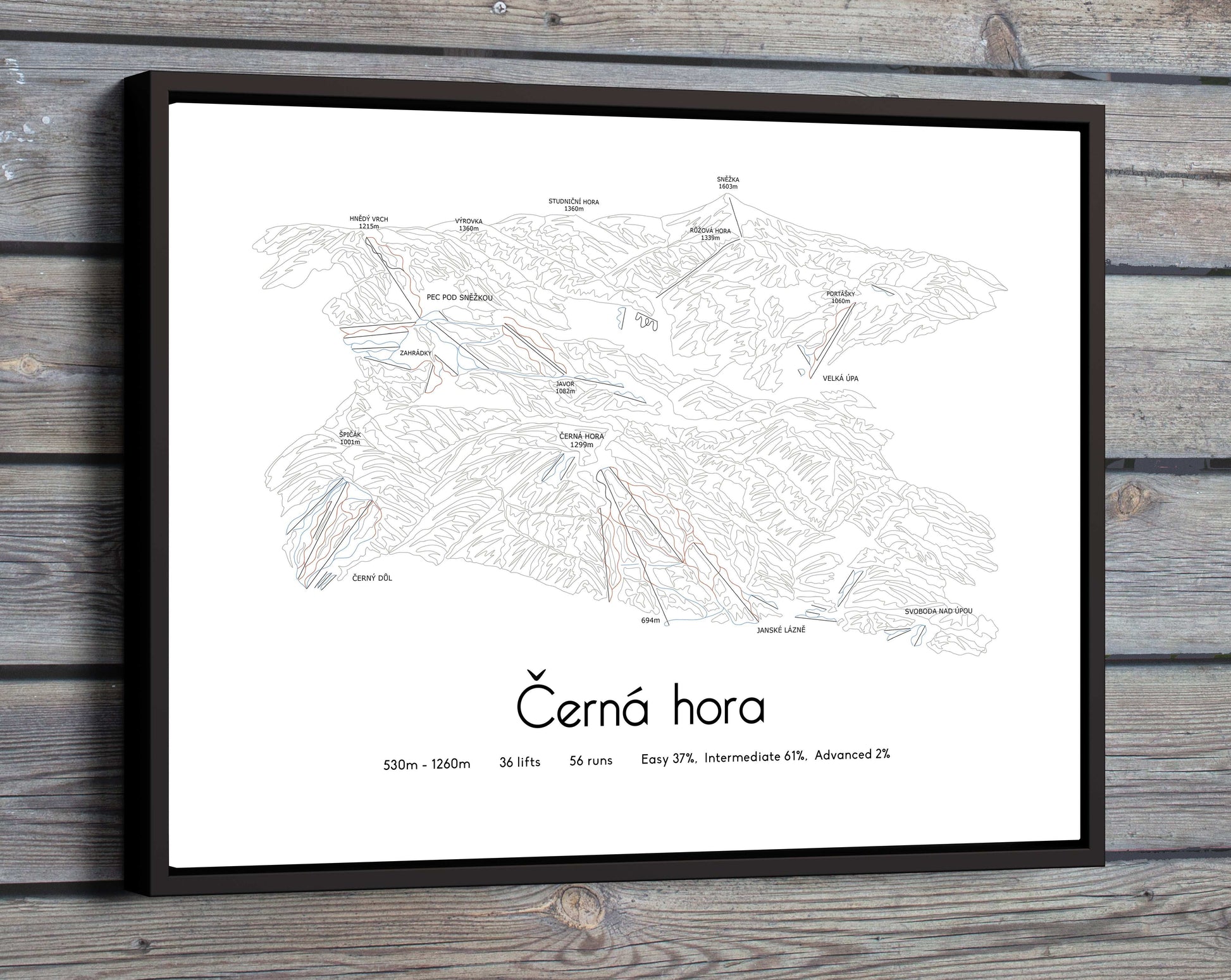 Černá hora | Cerna hora - Janské Lázně | Janske Lazne mountain artwork wooden wall