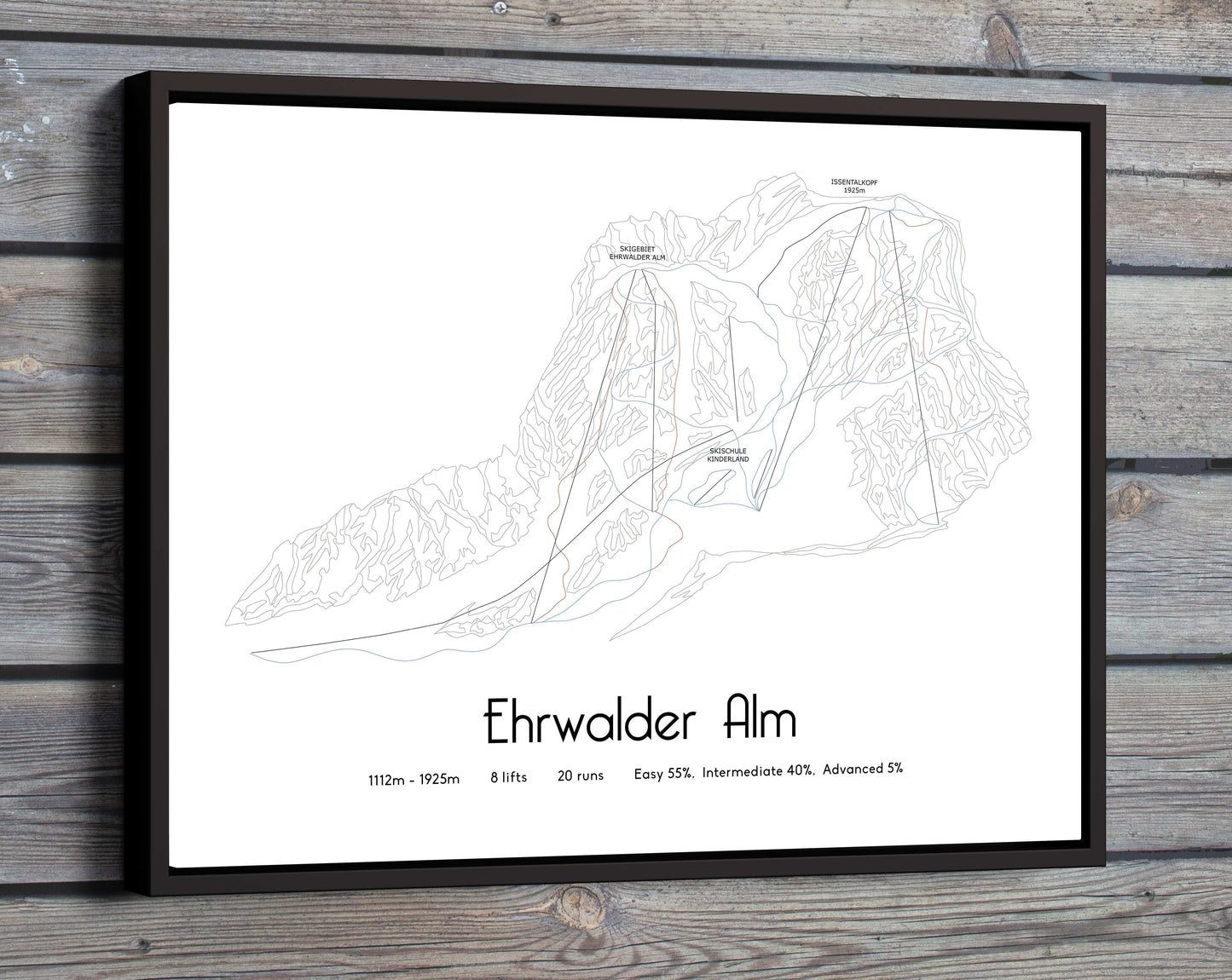 ehrwalder alm mountain artwork wooden wall