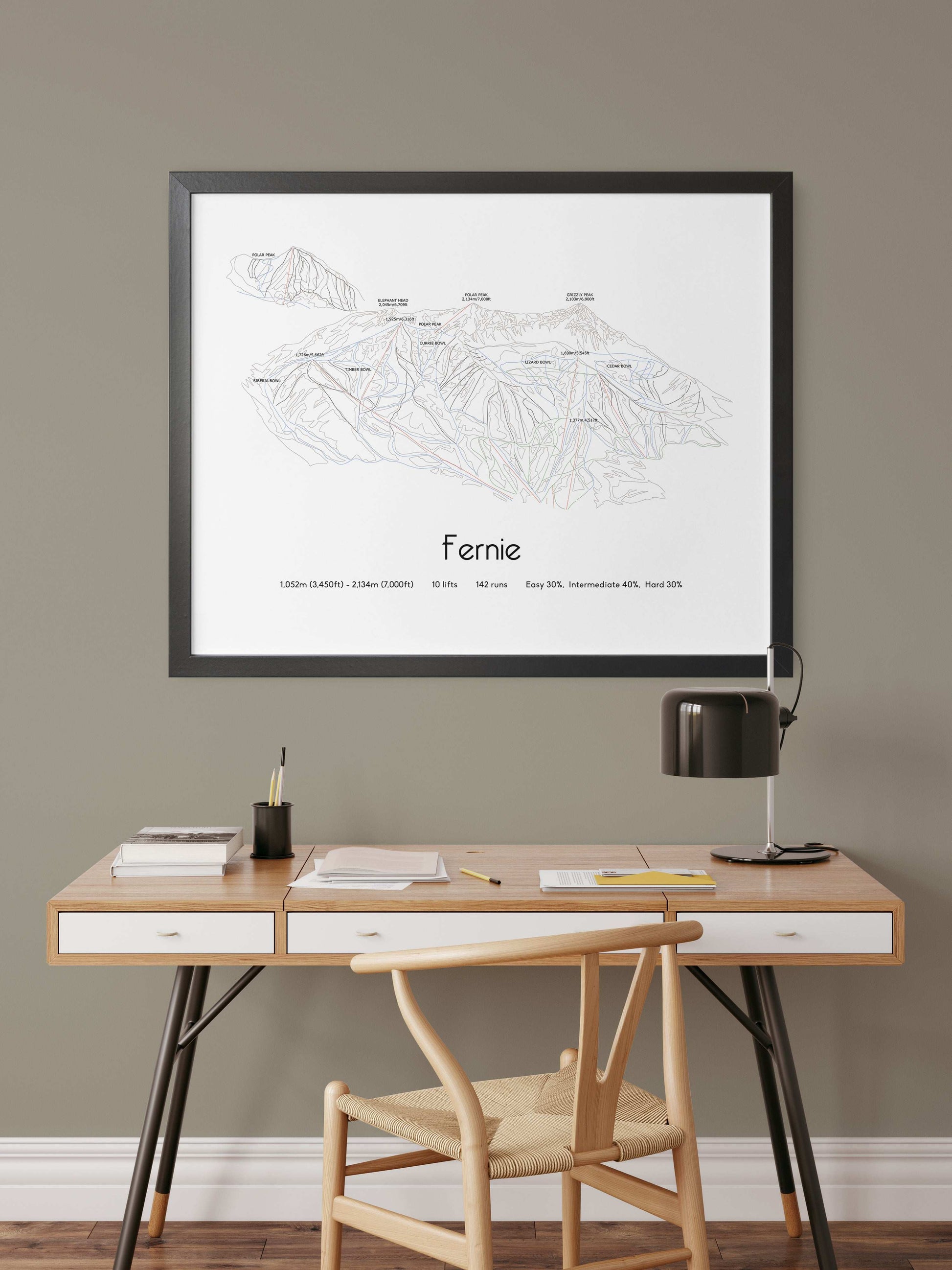 fernie mountain artwork desk
