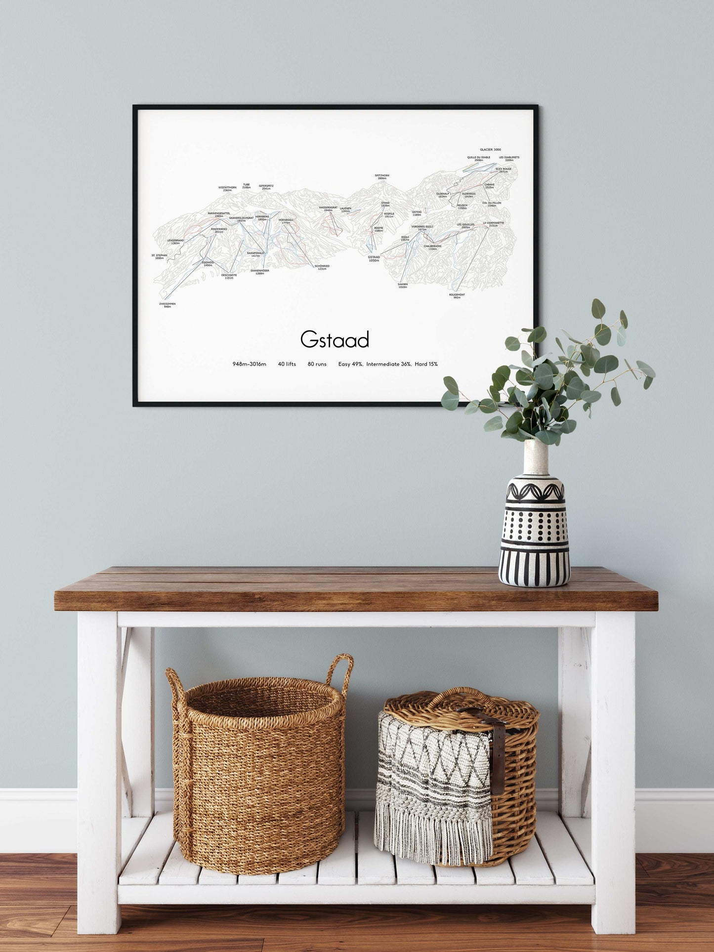 gstaad mountain artwork hal