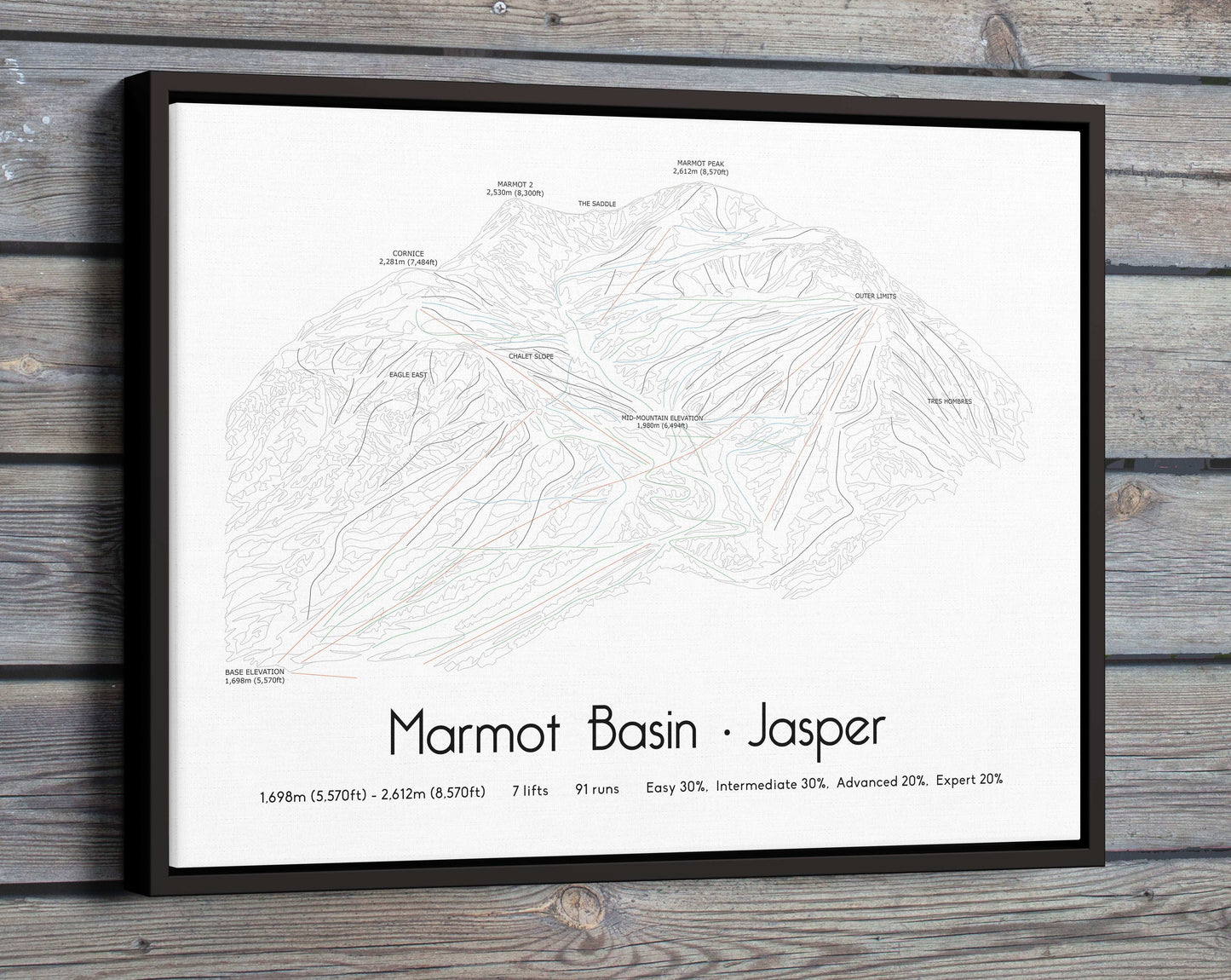 Marmot Basin Jasper mountain artwork wood