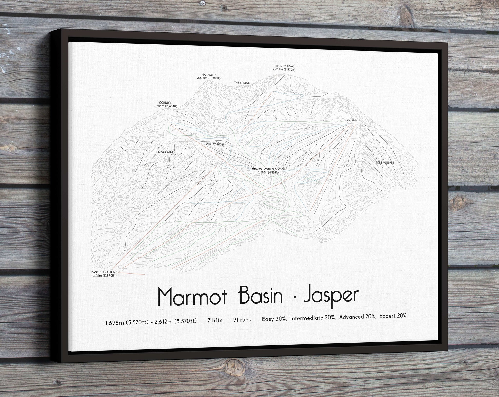 Marmot Basin Jasper mountain artwork wood