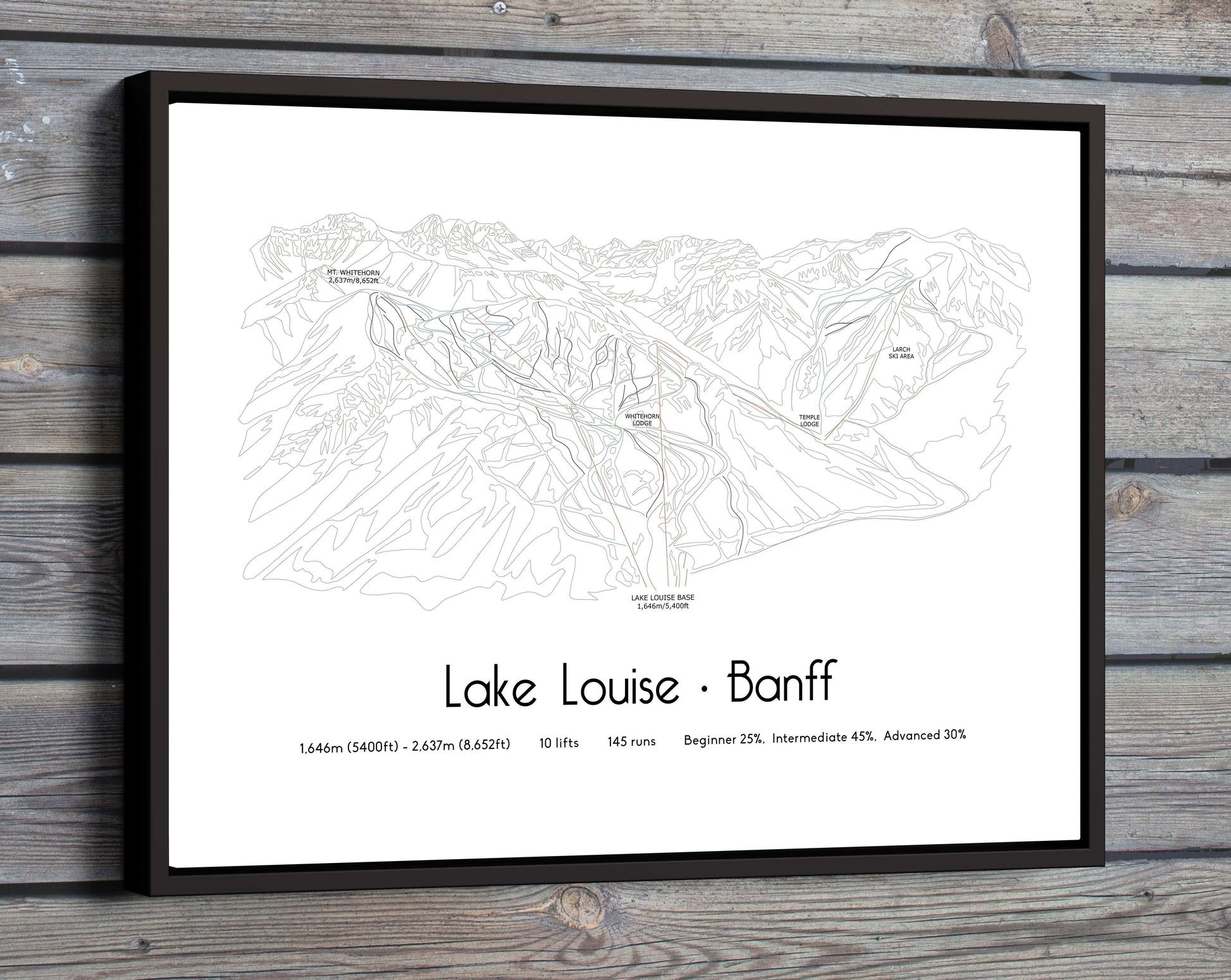 lake louise mountain artwork wooden