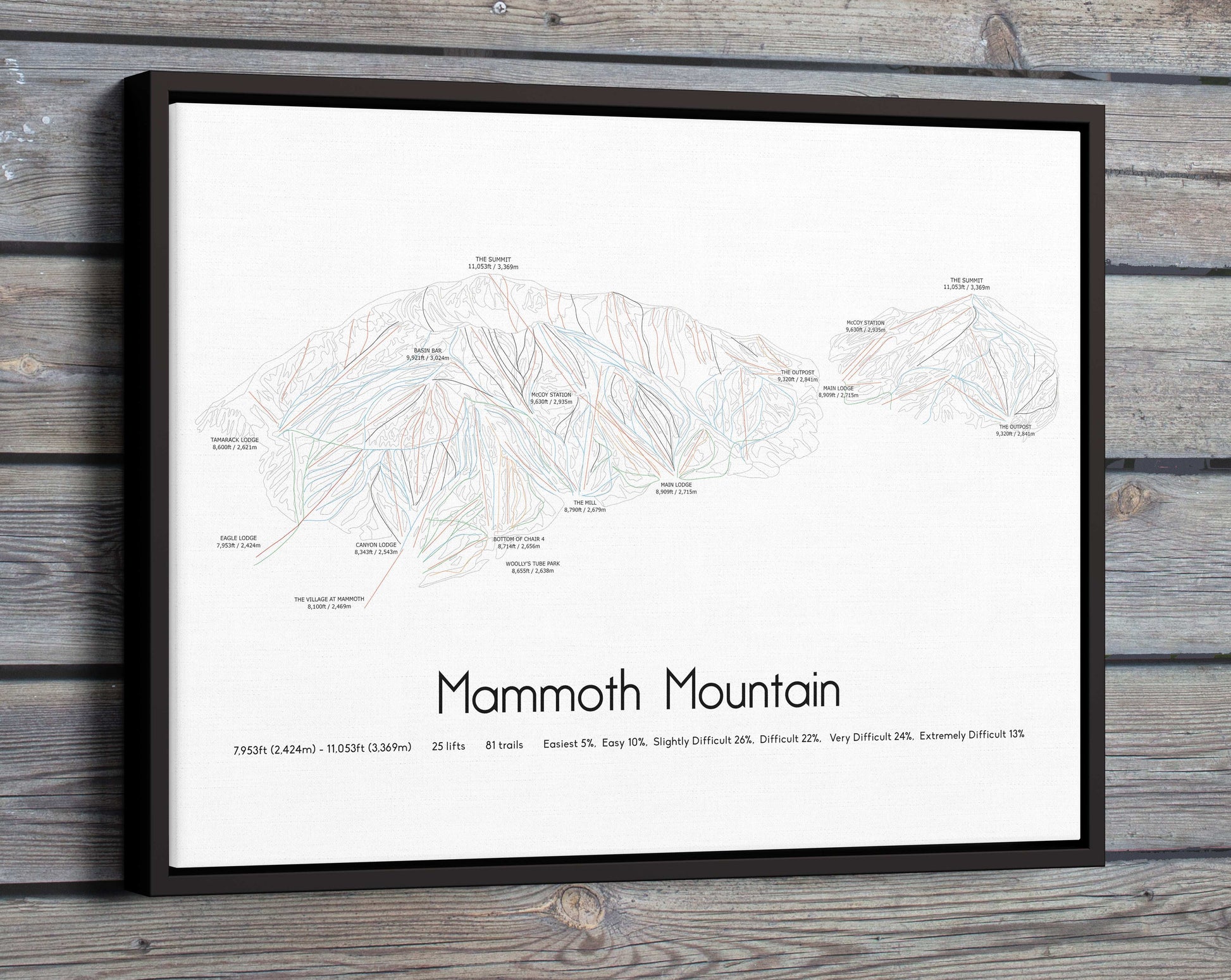 mammoth mountain artwork wood
