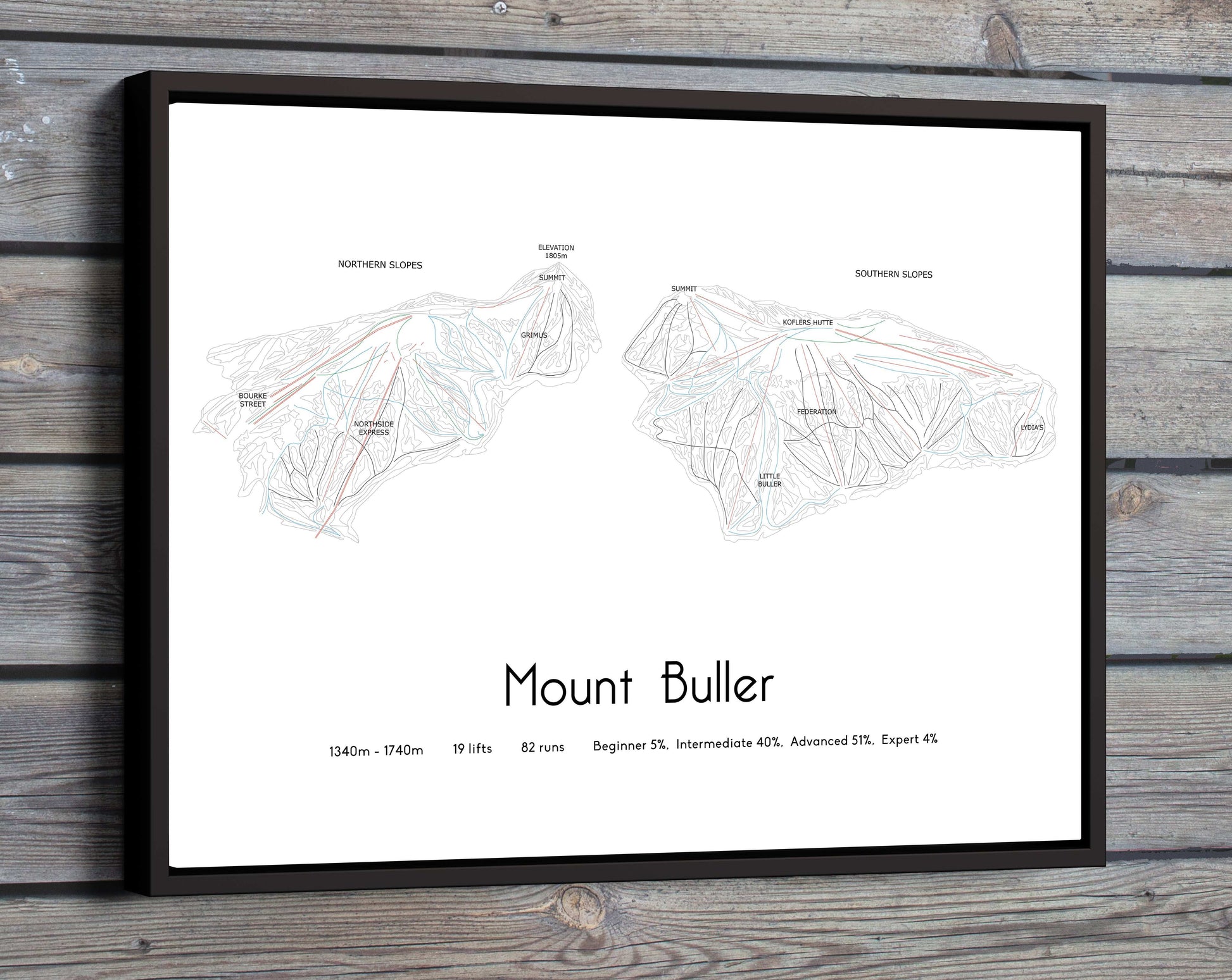 mount buller mountain artwork wood
