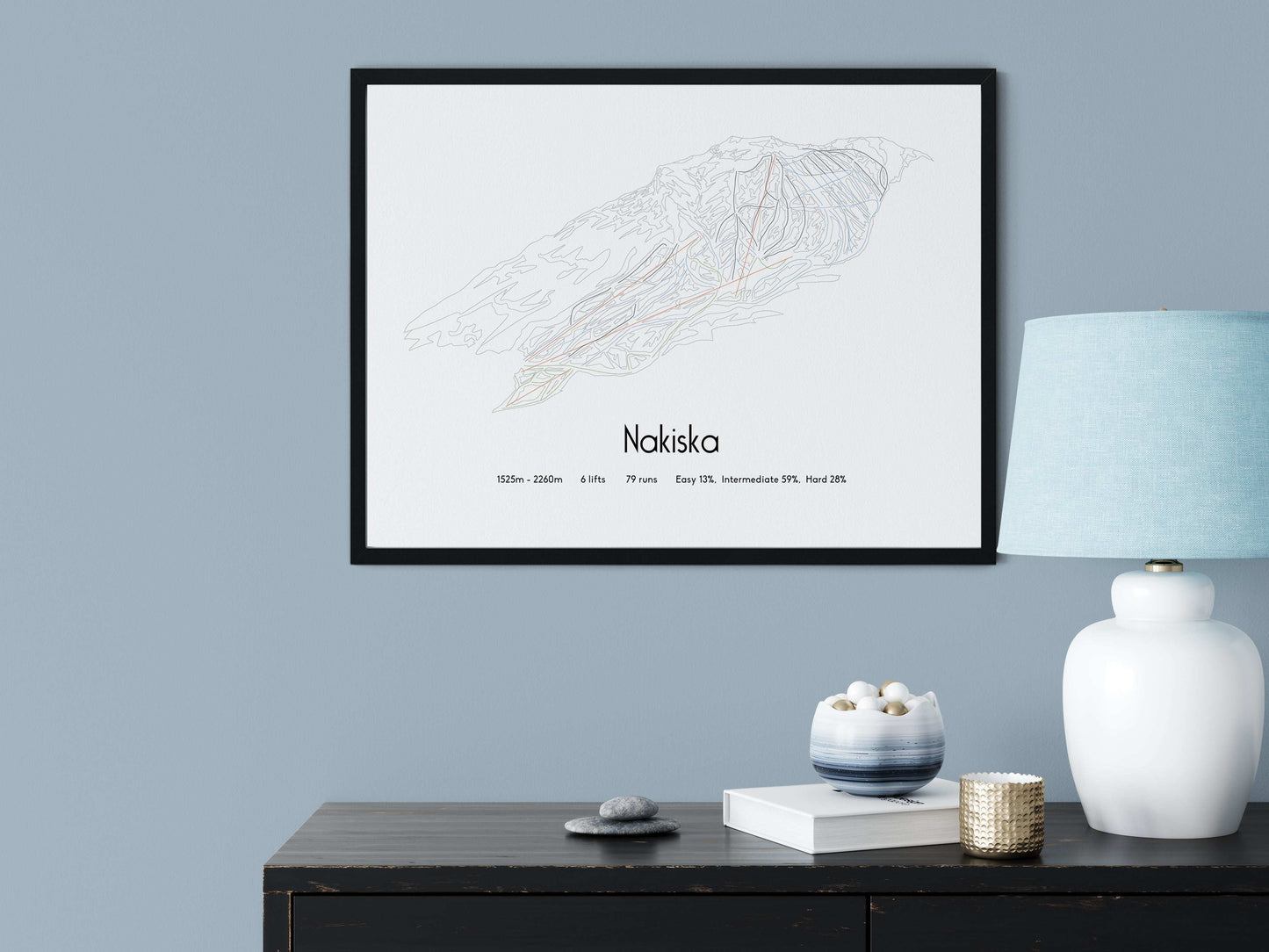 nakiska mountain artwork blue