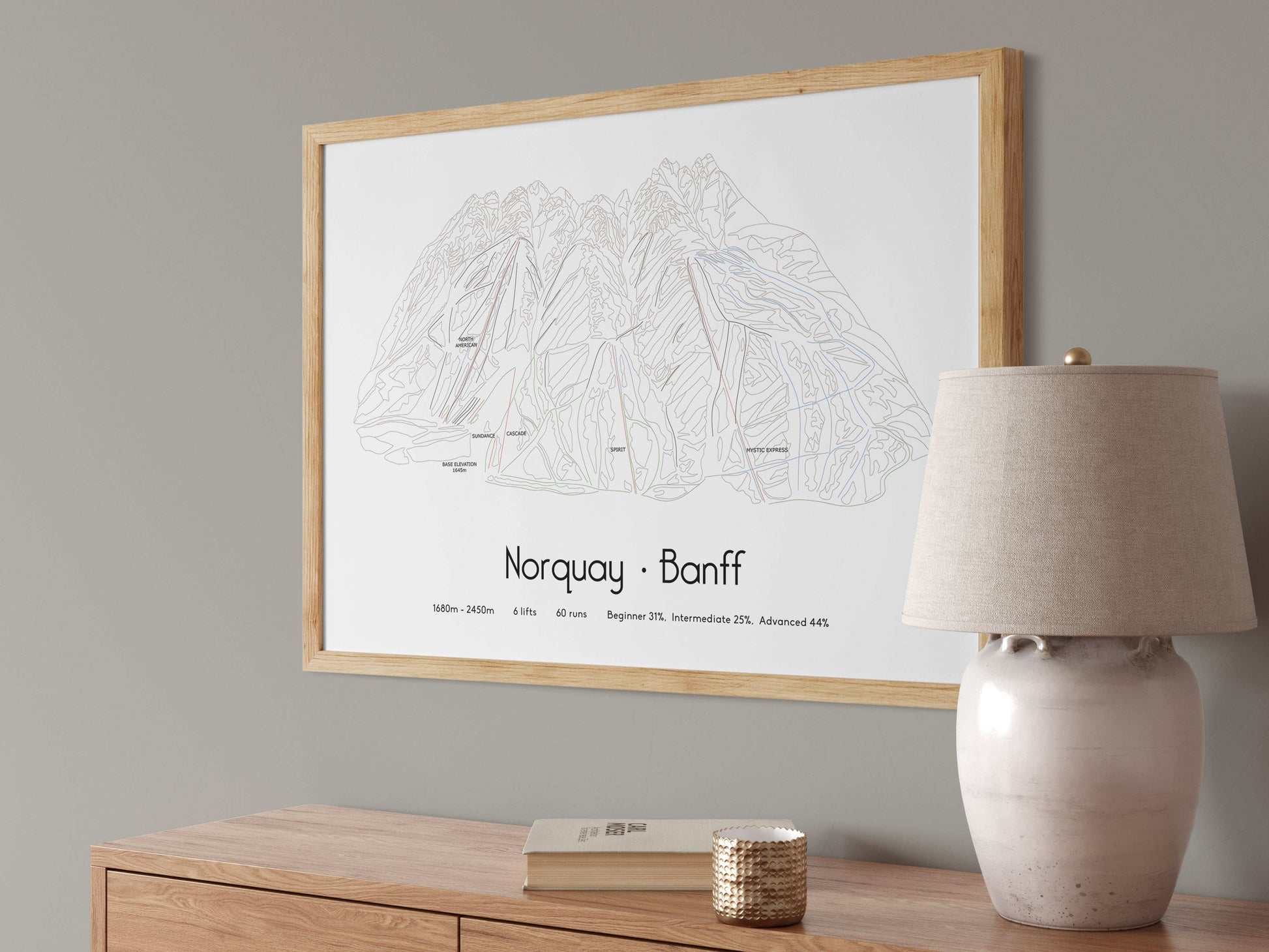 norquay banff mountain artwork angled