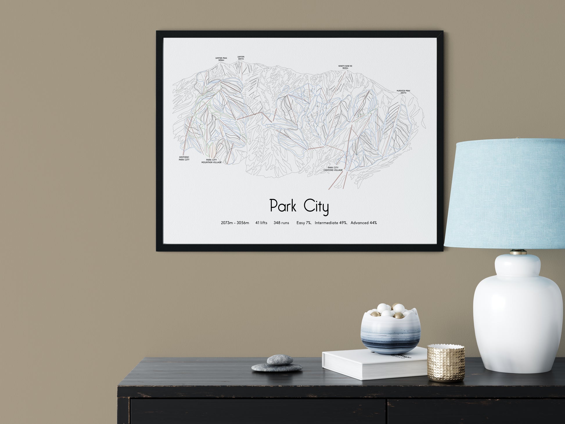 park city mountain artwork sideboard