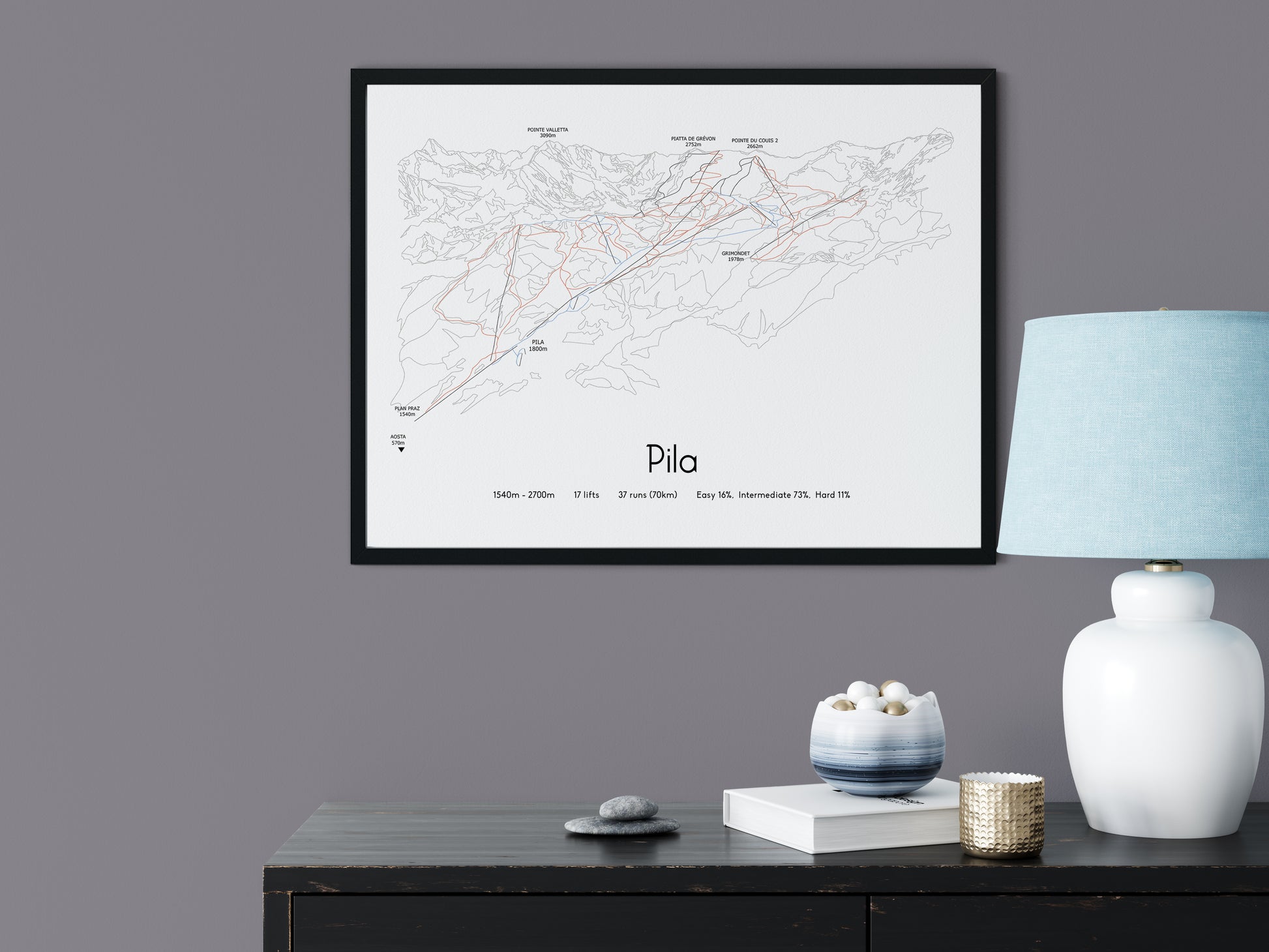 pila mountain artwork lamp