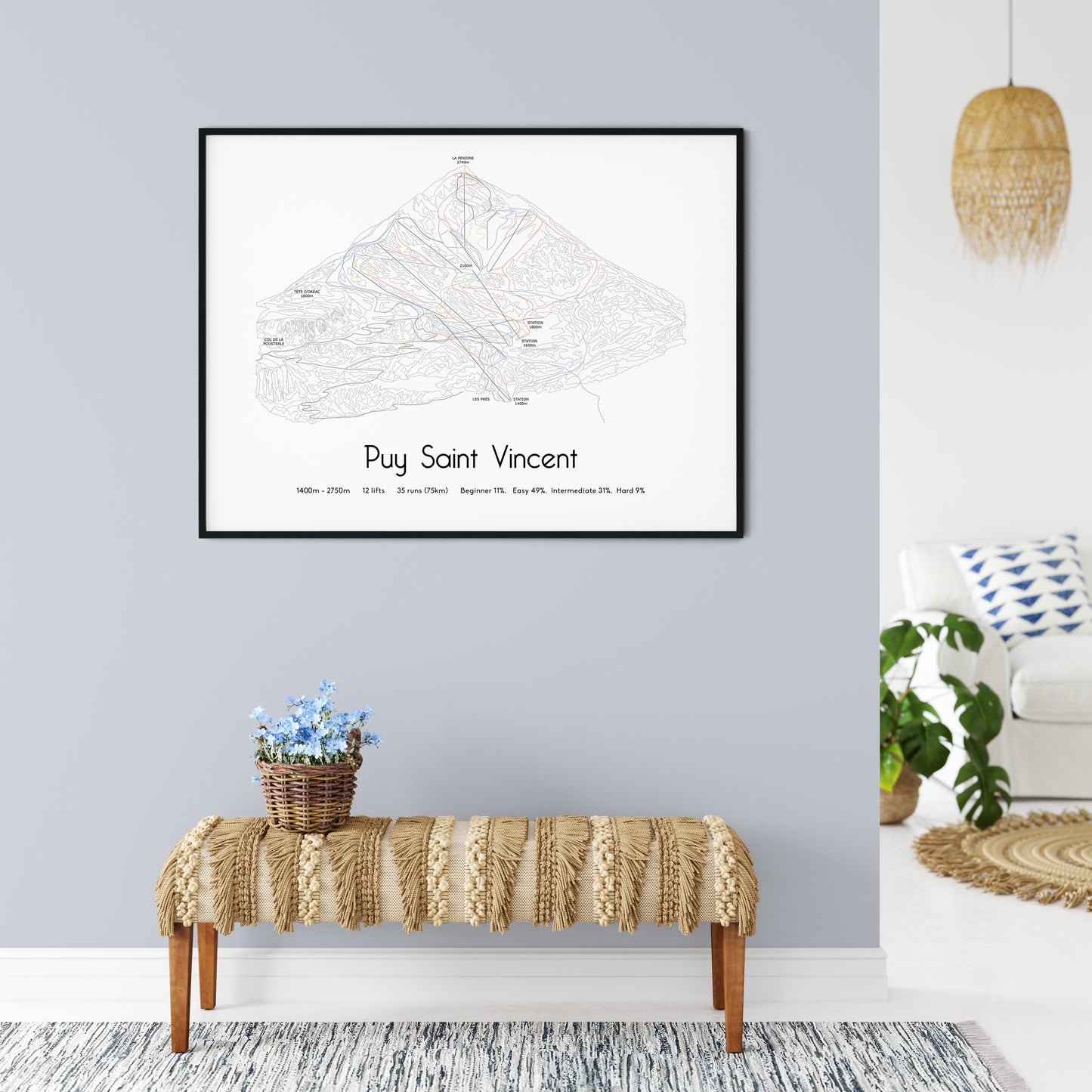 puy sain vincent mountain artwork bench