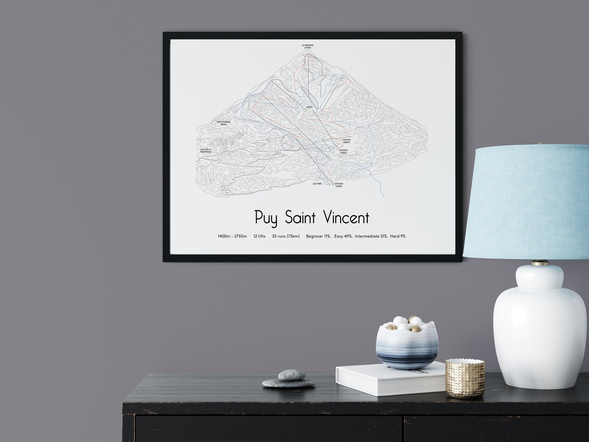 puy sain vincent mountain artwork lamp
