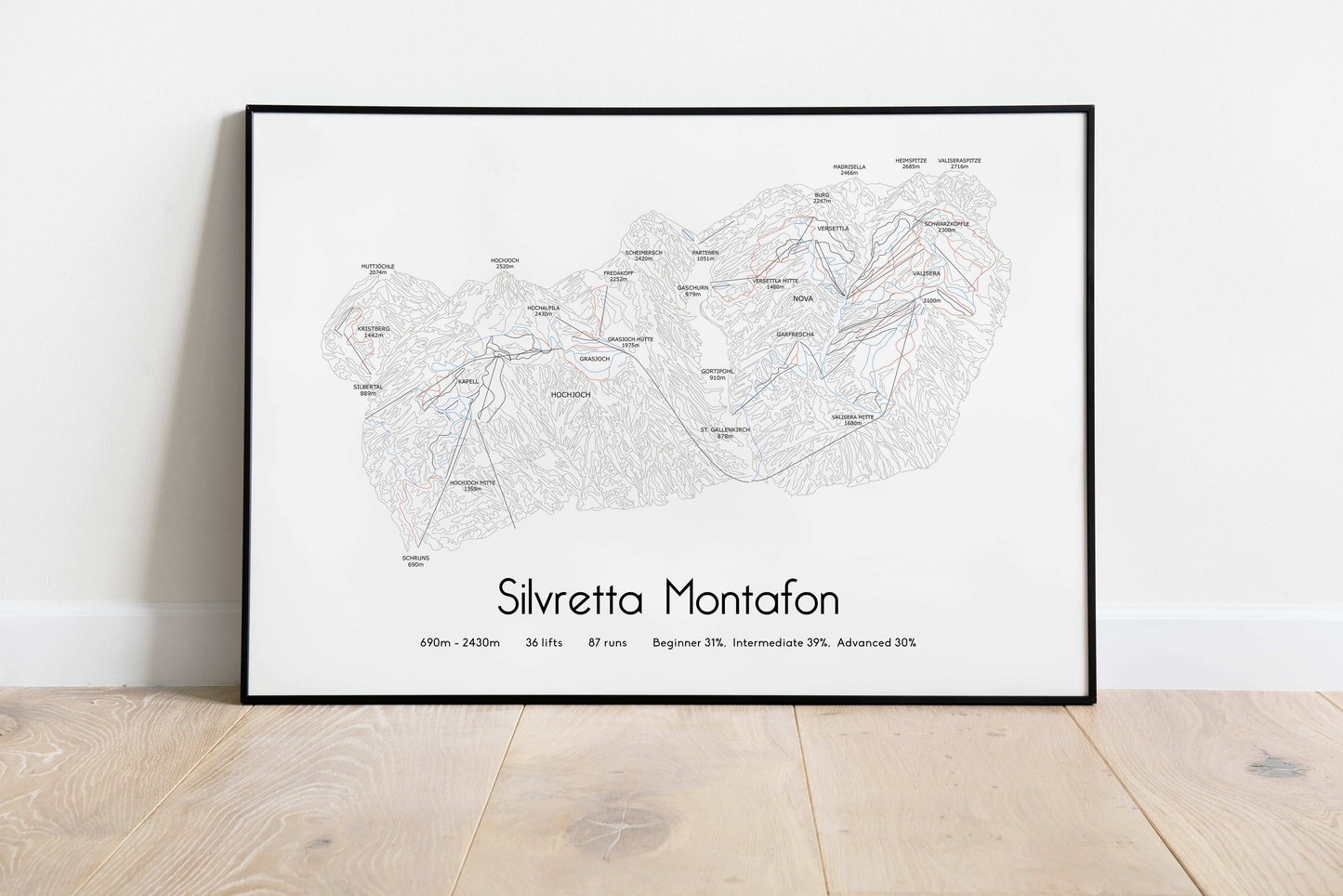 silvretta montafon mountain artwork black